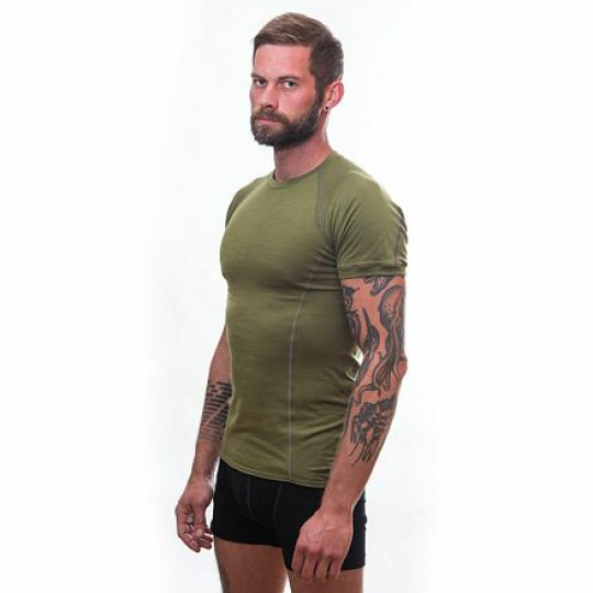 SENSOR MERINO ACTIVE pánské triko kr.rukáv safari green Velikost: