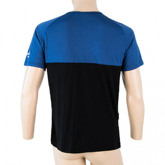 SENSOR MERINO AIR PT pánské triko kr.rukáv s knoflíky modrá/černá Velikost: