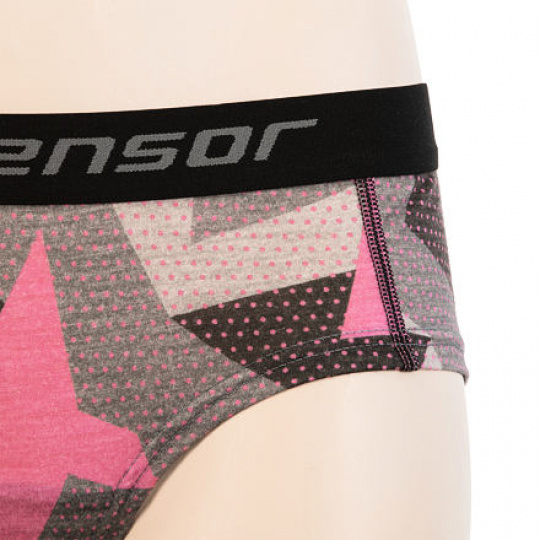 SENSOR MERINO IMPRESS dámské kalhotky černá/camo Velikost: