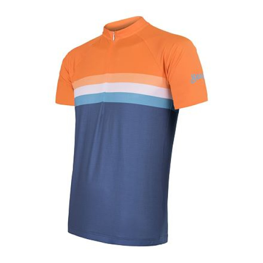 SENSOR CYKLO SUMMER STRIPE pánský dres kr.rukáv modrá/oranžová Velikost: