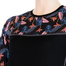 SENSOR MERINO IMPRESS dámské triko dl.rukáv černá/floral Velikost: