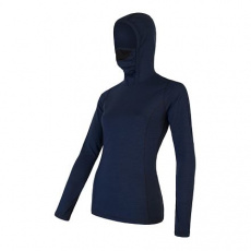 SENSOR MERINO DF dámské triko dl.rukáv s kapucí deep blue Velikost: