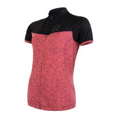 SENSOR CYKLO MOTION dámský dres kr.rukáv celozip růžová/černá Velikost: