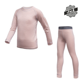 SENSOR MERINO AIR SET dětský triko dl.rukáv + spodky dusty pink velikost