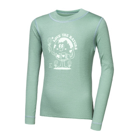 SENSOR MERINO DF PLANET dětské triko dl.rukáv basil green velikost