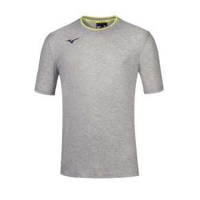 MIZUNO Jr Mizuno Tee / Heather Grey/Yellow Fluo MIZUNO Jr Mizuno Tee / Heather Grey/Yellow Fluo