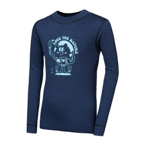 SENSOR MERINO DF PLANET dětské triko dl.rukáv deep blue velikost 100