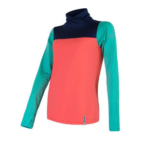 SENSOR COOLMAX THERMO dámská mikina korál/sea green/deep blue velikost