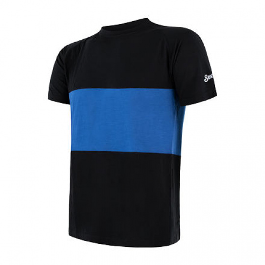SENSOR MERINO AIR PT pánské triko kr.rukáv černá/modrá 