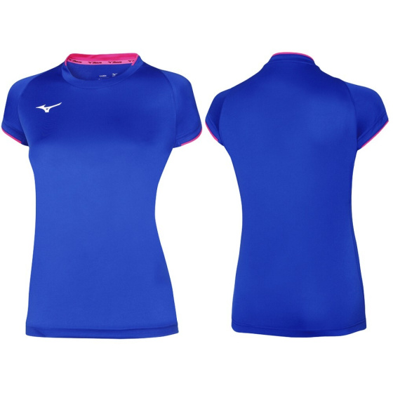 MIZUNO Core Short Sleeve Tee/Royal/Pink Fluo
