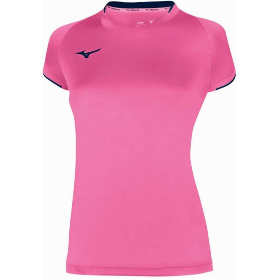 MIZUNO Core Short Sleeve Tee/Pink Fluo/Navy