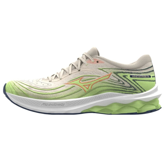 MIZUNO WAVE SKYRISE 5 / Pristine/Vibrant Orange/MIZUNO Neo Lime