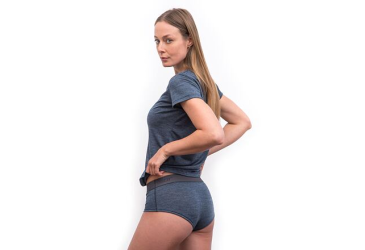SENSOR MERINO LITE dámské triko kr.rukáv mottled blue velikost