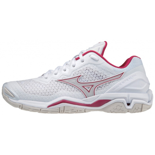 MIZUNO WAVE STEALTH V / WHITE / WHITE SAND / PERSIAN RED /