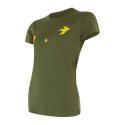 SENSOR MERINO ACTIVE PT SWALLOW dámské triko kr.rukáv safari green velikost