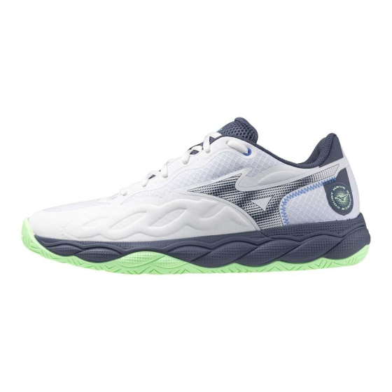 MIZUNO WAVE ENFORCE COURT AC(U) / White/Vintage Indigo/Neo Mint