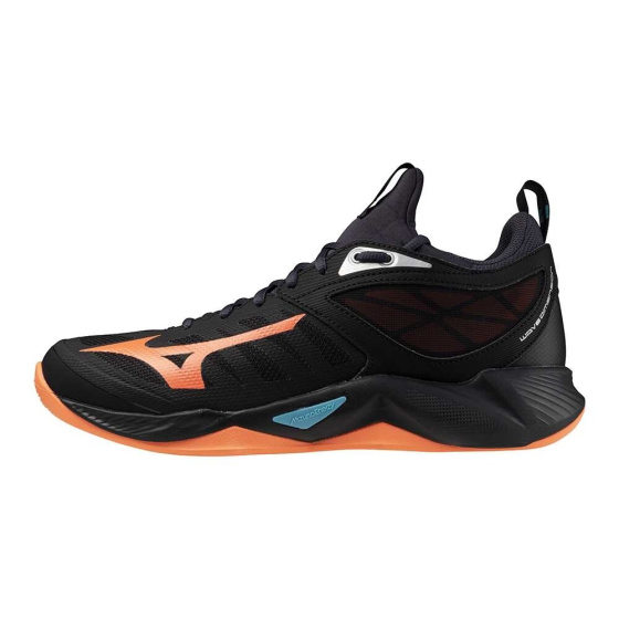 MIZUNO WAVE DIMENSION(U) / Black/Neon Flame/Peacock Blue /
