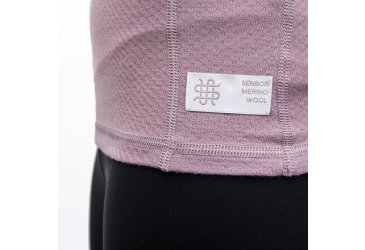 SENSOR MERINO DF dámské triko dl.rukáv zip mystic violet velikost XL