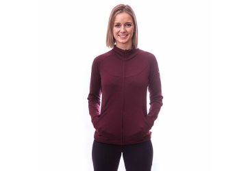 SENSOR MERINO UPPER dámská mikina celozip port red velikost