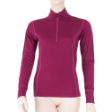 SENSOR MERINO ACTIVE dámské triko dl.rukáv stoják zip lilla velikost