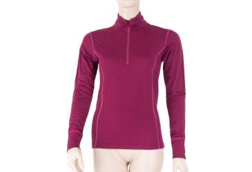 SENSOR MERINO ACTIVE dámské triko dl.rukáv stoják zip lilla velikost