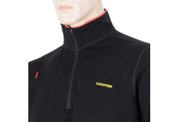 SENSOR MERINO UPPER pánská mikina krátký zip černá velikost