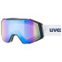 UVEX LYŽAŘSKÉ BRÝLE GRAVITY FM BLACK MATT DL/BLUE ON GREEN-CLEAR S2 (S5505412350)