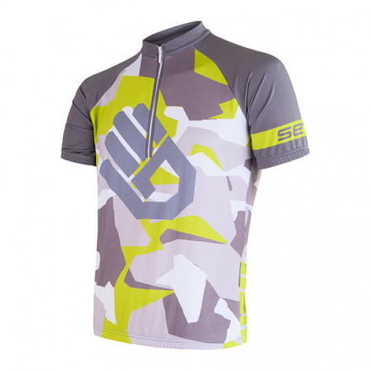 SENSOR CYKLO CAMO pánský dres kr.ruk. zelená Velikost: S