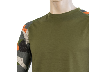 SENSOR MERINO IMPRESS pánské triko dl.rukáv safari/camo velikost