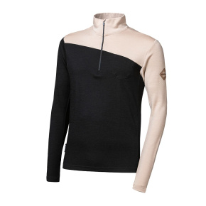 SENSOR MERINO EXTREME UP pánská mikina dl.rukáv zip černá/almond beige velikost XXL