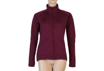 SENSOR MERINO UPPER dámská mikina celozip port red velikost