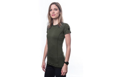 SENSOR MERINO AIR dámské triko kr.rukáv olive green velikost