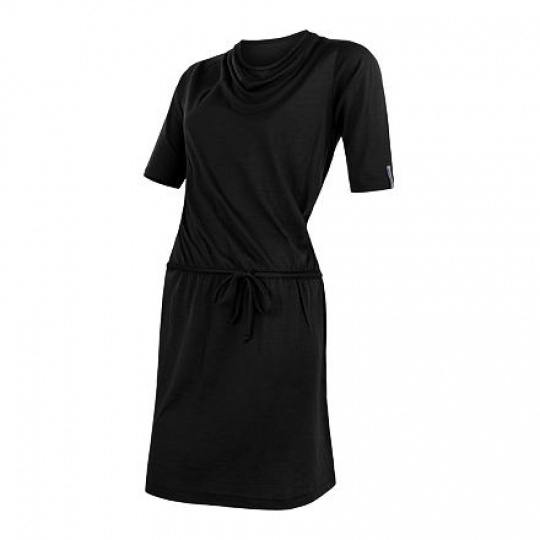 SENSOR MERINO ACTIVE dámské šaty černá Velikost: