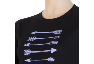 SENSOR MERINO ACTIVE ARROWS dámské triko dl.rukáv černá velikost
