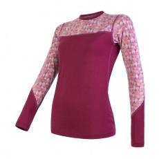 SENSOR MERINO IMPRESS dámské triko dl.rukáv lilla/pattern SENSOR MERINO IMPRESS dámské triko dl.rukáv lilla/pattern