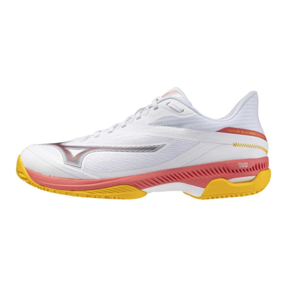 MIZUNO WAVE EXCEED COURT CC(M) / White/Calypso Coral/Citrus