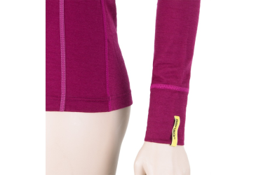 SENSOR MERINO ACTIVE dámské triko dl.rukáv stoják zip lilla velikost