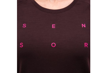 SENSOR MERINO BLEND TYPO dámské triko kr.rukáv port red velikost