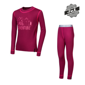SENSOR DOUBLE FACE SET ADVENTURE dětský triko dl.rukáv + spodky lilla velikost