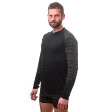 SENSOR MERINO IMPRESS pánské triko dl.rukáv černá/batik Velikost: SENSOR MERINO IMPRESS pánské triko dl.rukáv černá/batik Velikost: