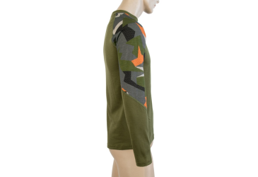 SENSOR MERINO IMPRESS pánské triko dl.rukáv safari/camo velikost