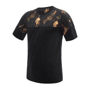 SENSOR MERINO IMPRESS pánské triko kr.rukáv černá/cosmos velikost XXL