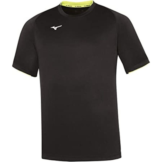 MIZUNO Core Short Sleeve Tee Jr/Black/Yellow Fluo