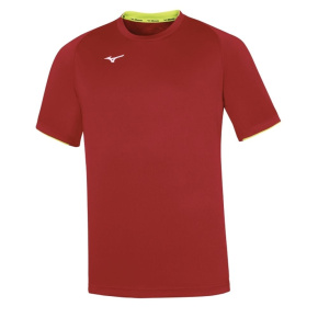 MIZUNO Core Short Sleeve Tee/Red/Yellow Fluo