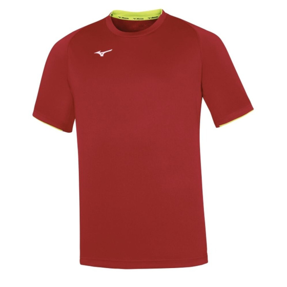 MIZUNO Core Short Sleeve Tee/Red/Yellow Fluo