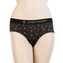 SENSOR MERINO IMPRESS dámské kalhotky černá/pattern velikost