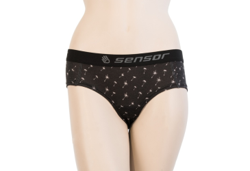 SENSOR MERINO IMPRESS dámské kalhotky černá/pattern velikost