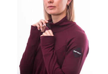 SENSOR MERINO UPPER dámská mikina celozip port red velikost