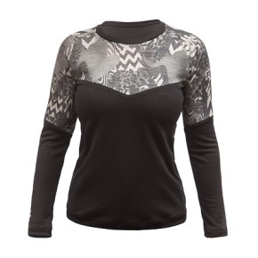 FT WOMEN'S ESCAPE MERINO LONG SLEEVE TEE BLACK/ZEBRA velikost S