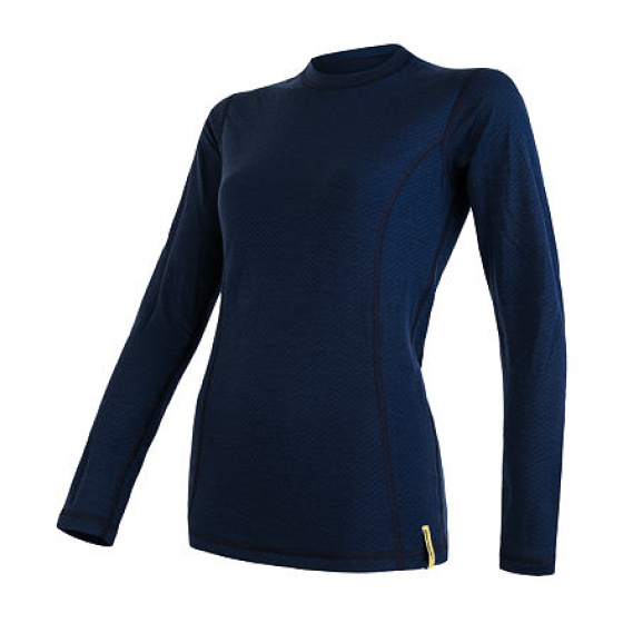 SENSOR MERINO DF dámské triko dl.rukáv deep blue velikost